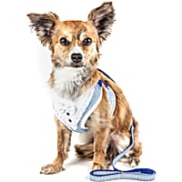 Pet Life Luxe 'Spawling' 2-in-1 Mesh Reversed Adjustable Dog Harness and Leash W/ Fashion Bowtie