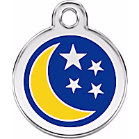 Red Dingo Stainless Steel Enamel Moon Personalized Engraved Pet ID Tag