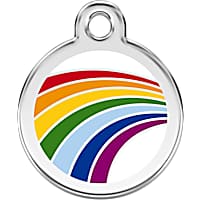 Red Dingo Stainless Steel Enamel Rainbow Personalized Engraved Pet ID Tag