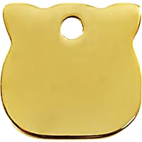 Red Dingo Flat Brass Cat Head Personalized Engraved Pet ID Tag