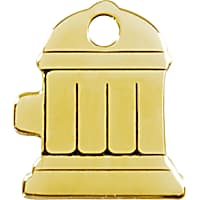 Red Dingo Flat Brass Fire Hydrant Personalized Engraved Pet ID Tag