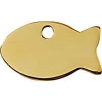 Red Dingo Flat Brass Fish Personalized Engraved Pet ID Tag