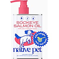 Native Pet Sockeye Salmon Oil Pure Omega-3 Fish Oil Skin & Coat Health Supplement for Dogs