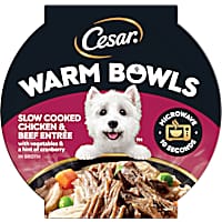 Cesar Warm Bowls Chicken & Beef Entree with Vegetables Entree Wet Dog Food