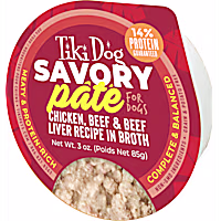 Tiki Dog Savory Pate Chicken, Beef & Beef Liver Wet Dog Food