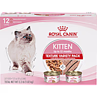 Royal Canin Feline Health Nutrition Kitten Thin Slices in Gravy and Loaf in Sauce Variety Pack Cat Food