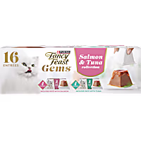 Purina Fancy Feast Gems Mousse Pate Salmon and Tuna Topped with Savory Gravy Wet Cat Food Variety Pack