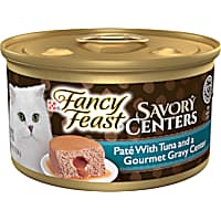 Purina Fancy Feast Savory Centers Pate Adult Wet Cat Food with Tuna and a Gravy Center