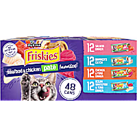 Purina Friskies Seafood and Chicken Pate Favorites Wet Cat Food Variety Pack