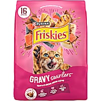 Purina Friskies Gravy Swirl'd with Flavors of Chicken, Salmon and Gravy  Dry Cat Food