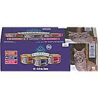 Blue Buffalo Wilderness Chicken, Salmon, Turkey High Protein, Adult Pate Wet Cat Food Variety Pack