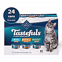 Blue Buffalo Tastefuls Chicken, Turkey & Chicken, Ocean Fish & Tuna Entrees Wet Cat Food Pate Variety Pack