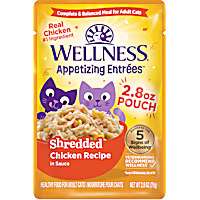 Wellness Appetizing Entrees Natural, Protein-Rich, Grain Free, Chicken Recipe Shredded Adult Wet Cat Food