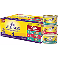 Wellness Complete Health Tasty Textures, Salmon, Tuna and Chicken Recipes Natural Wet Cat Food Variety Pack