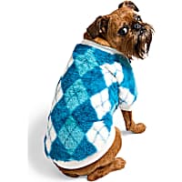 YOULY Fuzzy Plaid Dog Crewneck