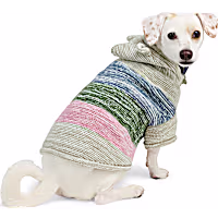 YOULY Bear Ears Striped Pet Hoodie