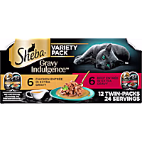 Sheba Gravy Indulgence Beef & Chicken Flavor Wet Cat Food in Extra Gravy Variety Pack