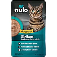 Nulo Silky Mousse Tuna & Mackerel Recipe in Broth Nutrition for Senior Cats