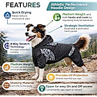 Pet Life Active 'Pawsterity' Heathered Performance 4-Way Stretch Two-Toned Full Bodied Dog Hoodie