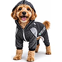 Pet Life Active 'Fur-Breeze' Heathered Performance 4-Way Stretch Two-Toned Full Bodied Dog Hoodie