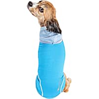 Pet Life Active 'Pull-Rover' Premium 4-Way Stretch Two-Toned Performance Sleeveless Dog T-Shirt Tank Top Hoodie
