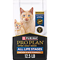 Purina Pro Plan All Life Stages Chicken and Rice Dry Kibble High Protein Cat Food