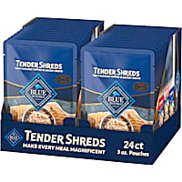 Blue Buffalo Tender Shreds Tasty Chicken Toppers in Savory Broth, Natural Dog Food Complement
