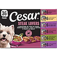 Cesar Steak Lovers Variety Pack with Real Meat Wet Dog Food