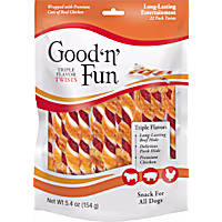 GOOD N' FUN Triple Flavor Twists, Rawhide Chews for Dogs