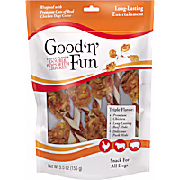 GOOD N' FUN Triple Flavor Double Pops with Chicken Rawhide Chews for Dogs