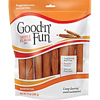 GOOD N' FUN Triple Flavor Ribs Rawhide Chews for All Dogs