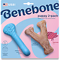 Benebone Puppy Rubber Bone/Wishbone Tiny Toy for Dogs