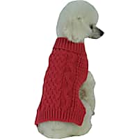 Pet Life Swivel-Swirl Heavy Cable Knitted Fashion Designer Dog Sweater
