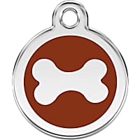 Red Dingo Stainless Steel Enamel Bone Personalized Engraved Pet ID Tag