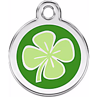 Red Dingo Stainless Steel Enamel Clover Personalized Engraved Pet ID Tag