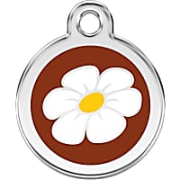 Red Dingo Stainless Steel Enamel Daisy Personalized Engraved Pet ID Tag