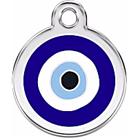 Red Dingo Stainless Steel Enamel Evil Eye Personalized Engraved Pet ID Tag