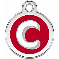 Red Dingo Stainless Steel Enamel Alphabet C Personalized Engraved Pet ID Tag