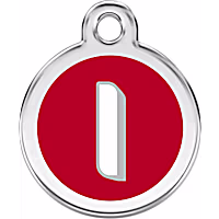 Red Dingo Stainless Steel Enamel Alphabet I Personalized Engraved Pet ID Tag