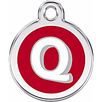 Red Dingo Stainless Steel Enamel Alphabet Q Personalized Engraved Pet ID Tag