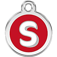 Red Dingo Stainless Steel Enamel Alphabet S Personalized Engraved Pet ID Tag