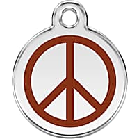 Red Dingo Stainless Steel Enamel Peace Personalized Engraved Pet ID Tag