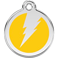 Red Dingo Stainless Steel Enamel Flash Personalized Engraved Pet ID Tag
