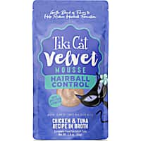 Tiki Cat Velvet Mousse Hairball, Chicken & Tuna Recipe in Broth Wet Cat Food