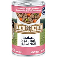 Natural Balance Health Protection Salmon Broth, Pumpkin & Brown Rice Stew Wet Dog Food