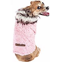 Pet Life Luxe 'Pinkachew' Charming Designer Mink Fur Dog Coat Jacket