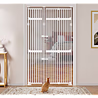 UniPaws White 74" H Extra Tall Pet Gate with Wide and Top Extension