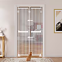 UniPaws White 74" H Extra Tall Pet Gate with Doors Locks