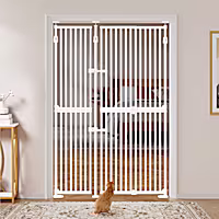 UniPaws White 74" H Extra Tall Pet Gate with Wide Extension