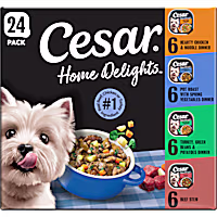 Cesar Home Delights Adult Soft Wet Dog Food Meat and Poultry Flavors